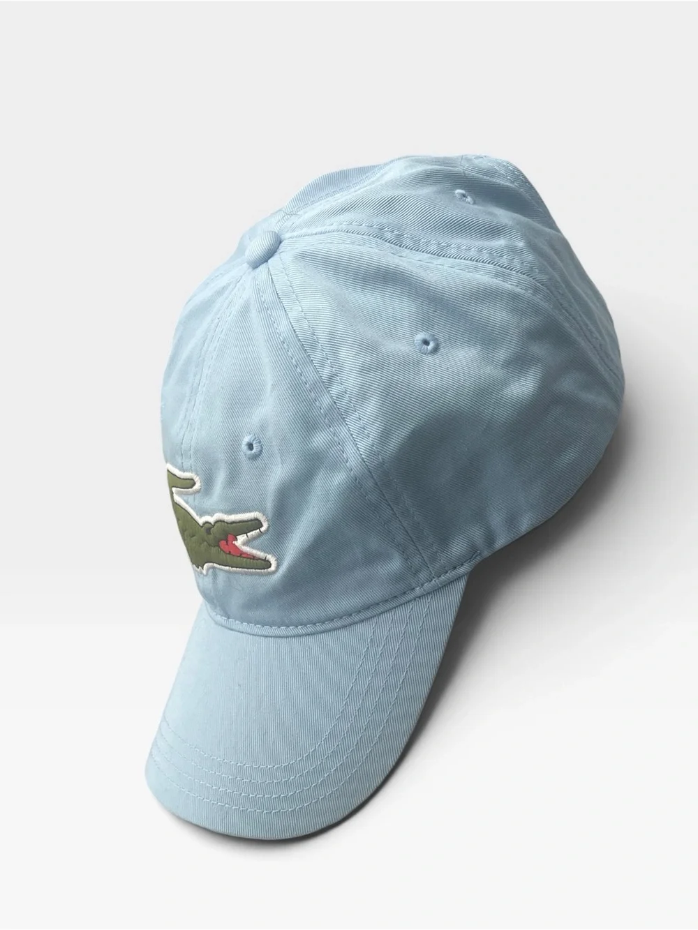 Lacoste Big Croc Embroidered Baseball Cap Light Baby Blue Dad Hat One Size